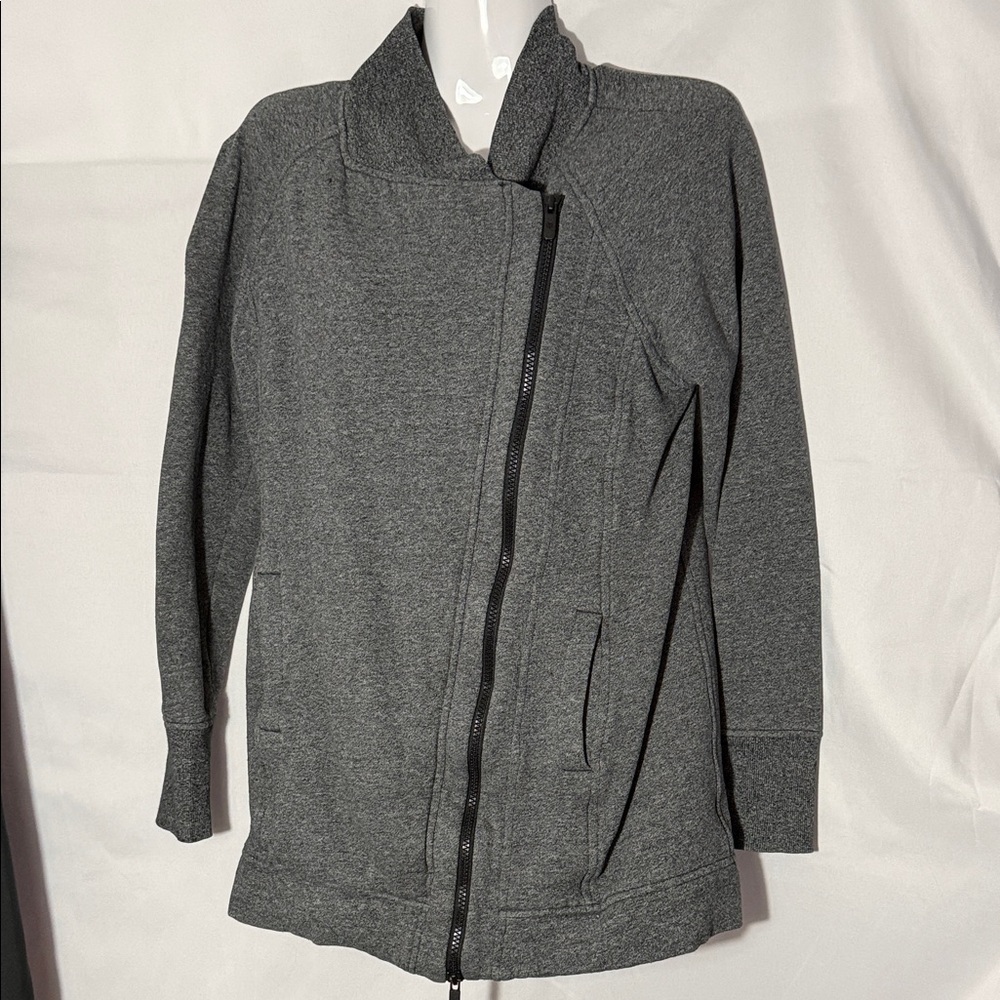 Lululemon Athletica Charcoal Asymmetrical Zip Jacket